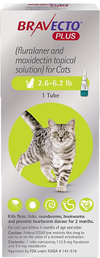 Bravecto Plus Topical Solution for Cats  (2.6-6.2 lbs)