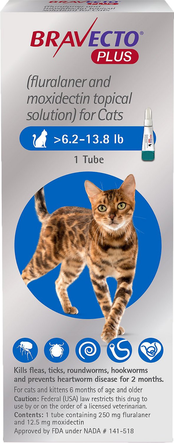 Bravecto Plus Topical Solution for Cats  (6.2-13.8 lbs)
