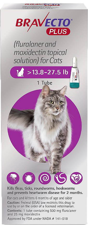 Bravecto Plus Topical Solution for Cats  (>6.2-13.8 lbs)